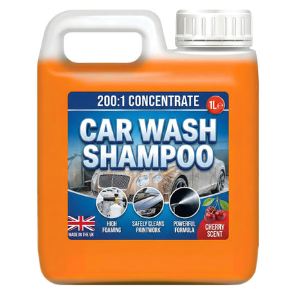 Cherry Scented Concentrated Car Wash Shampoo High Foaming Cleaning Soap Removes Road Dirt (1 Litre)