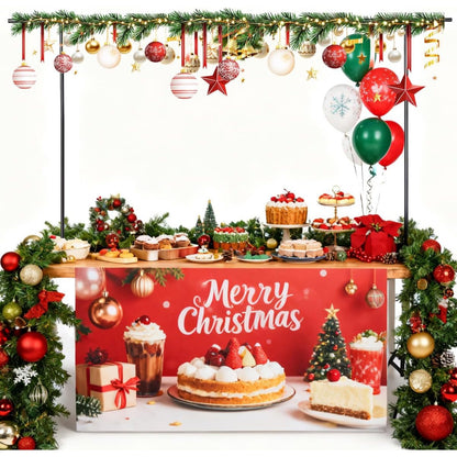 BREEZENEST Adjustable Metal Table Arch Stand for Party, Wedding & Christmas Decoration - Sturdy Black Iron Backdrop Frame for Balloons, Garland, Flowers & Event Display, Detachable Design, 240×120cm