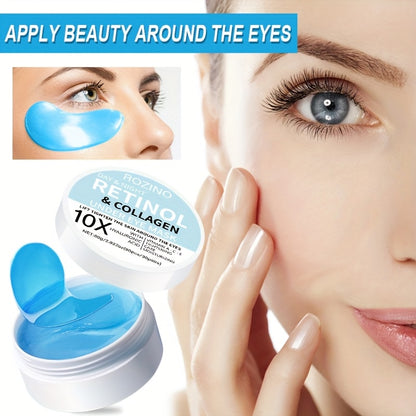 60pcs[Instant Lift Firm]Retinol&10x Collagen Eye mask-Instant Smooth out puffy eye Signs, under eye patches for puffy eyes, Dark circles, Wrinkles, moisturiz, reduced Dark circles/Wrinkles appear, Improved dull, loose, Swollen Signs, Dermatology Test