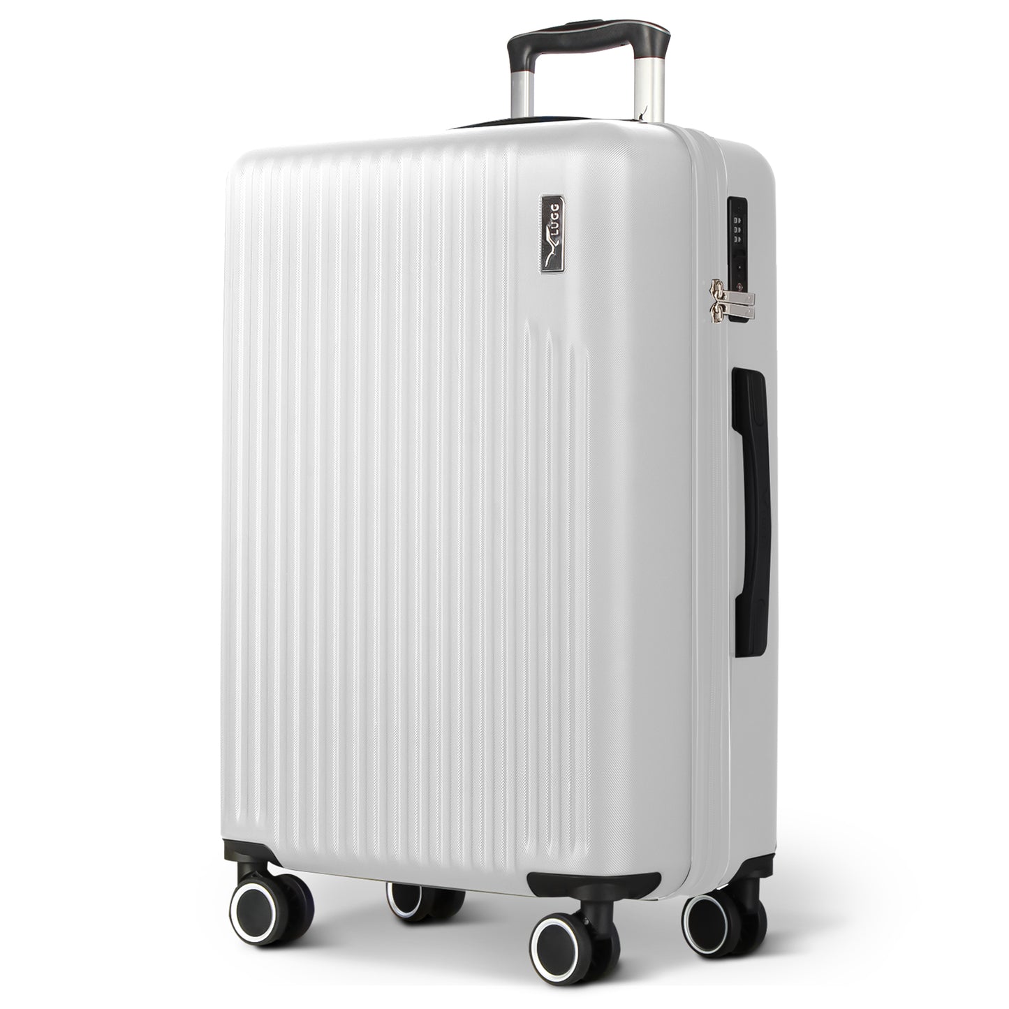 LUGG 76.5 x 50.5 x 30cm Vacay Suitcase ABS Luggage with TSA Indent Lock, Aluminium Trolley Handle, 360° Spinner Wheels, Water-Resistant & Durable Material - Airline Compatible (28inch)