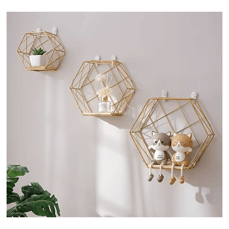 Gold Floating Display Shelves - Set of Three - construction detail 6