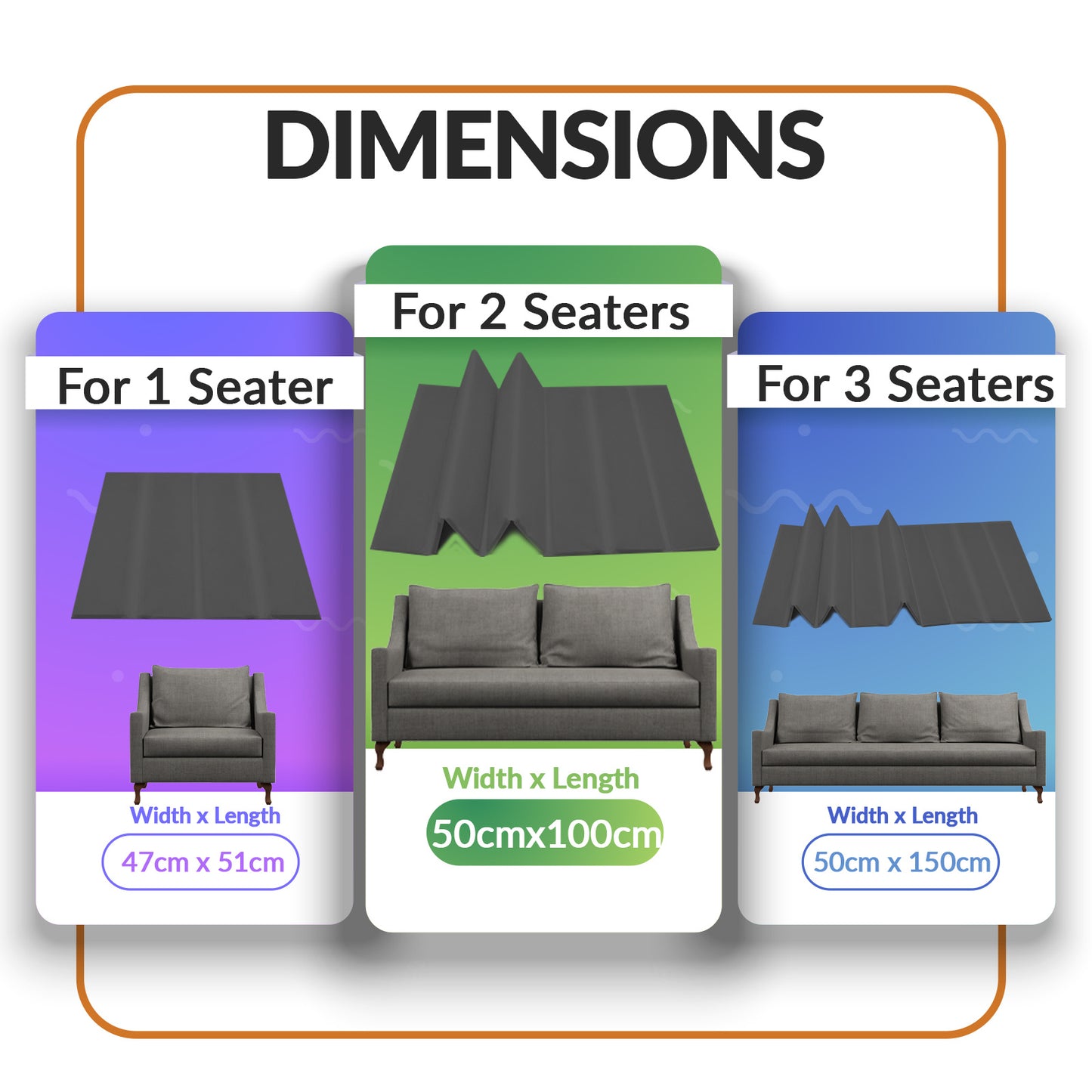 1, 2 & 3 Black Sofa Rejuvenator Boards, Sofa Seat Support Boards, Sofa Saver, Adjustable/Foldable Sagging Sofa Support, BOARD