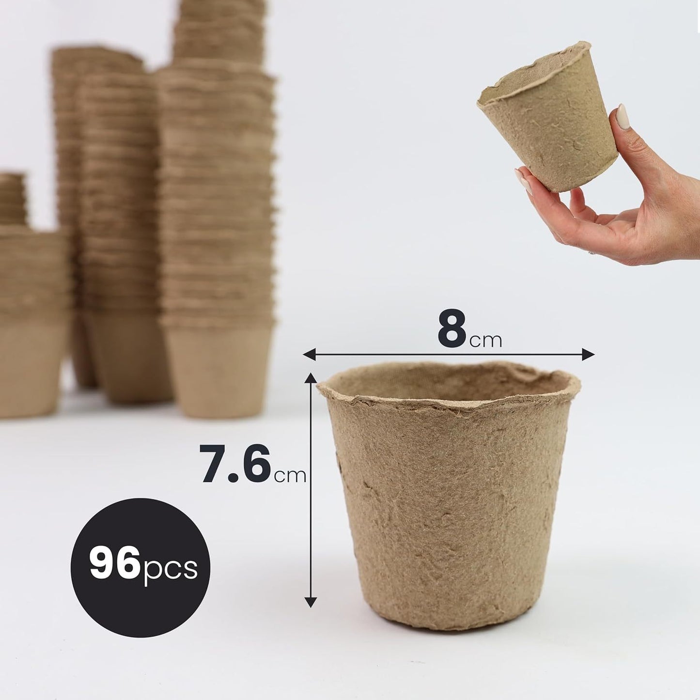 Plant Pots 96pcs 6 Cm Paper Cups Seed Pots Round Seedling Pots For Growing Vegetables, Fruit, Herb, Flower