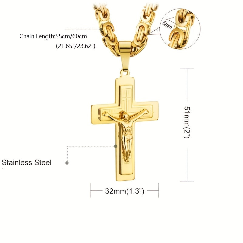 Geometric Pendant & U-Chain Necklace Set – Three Finishes