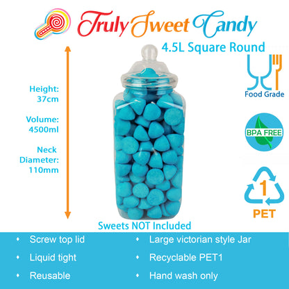 7 Large Plastic Sweet Jars for Truly Sweet Candy Buffet, Sweet Table, Wedding