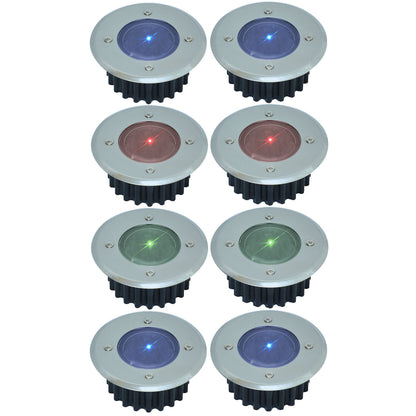 Taylor & Brown 8 Pack Solar Decking Lights Outdoor Garden Stainless Steel Solar Powered Ground Disk Lights Lamp Bright White Deck Landscape Pathway Lighting, Solar Outdoor Lights