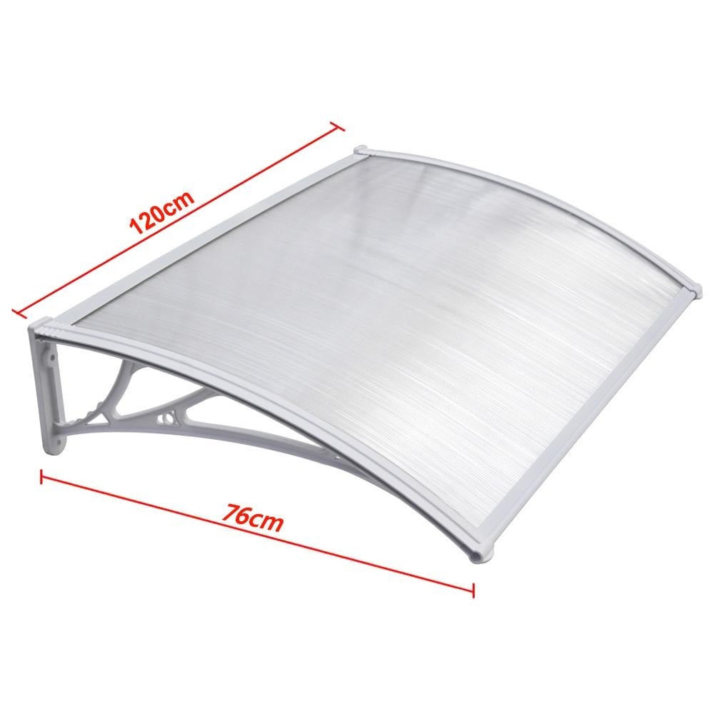 Costoffs Door Canopy, Door Awning Shelter, Outdoor Awning Canopy, Window Rain Shelter, Front Door Awning Window Outdoor Rain Shelter Cover for Garden Door Porch, Roof, Patio, 120 x 76 cm, Black/White