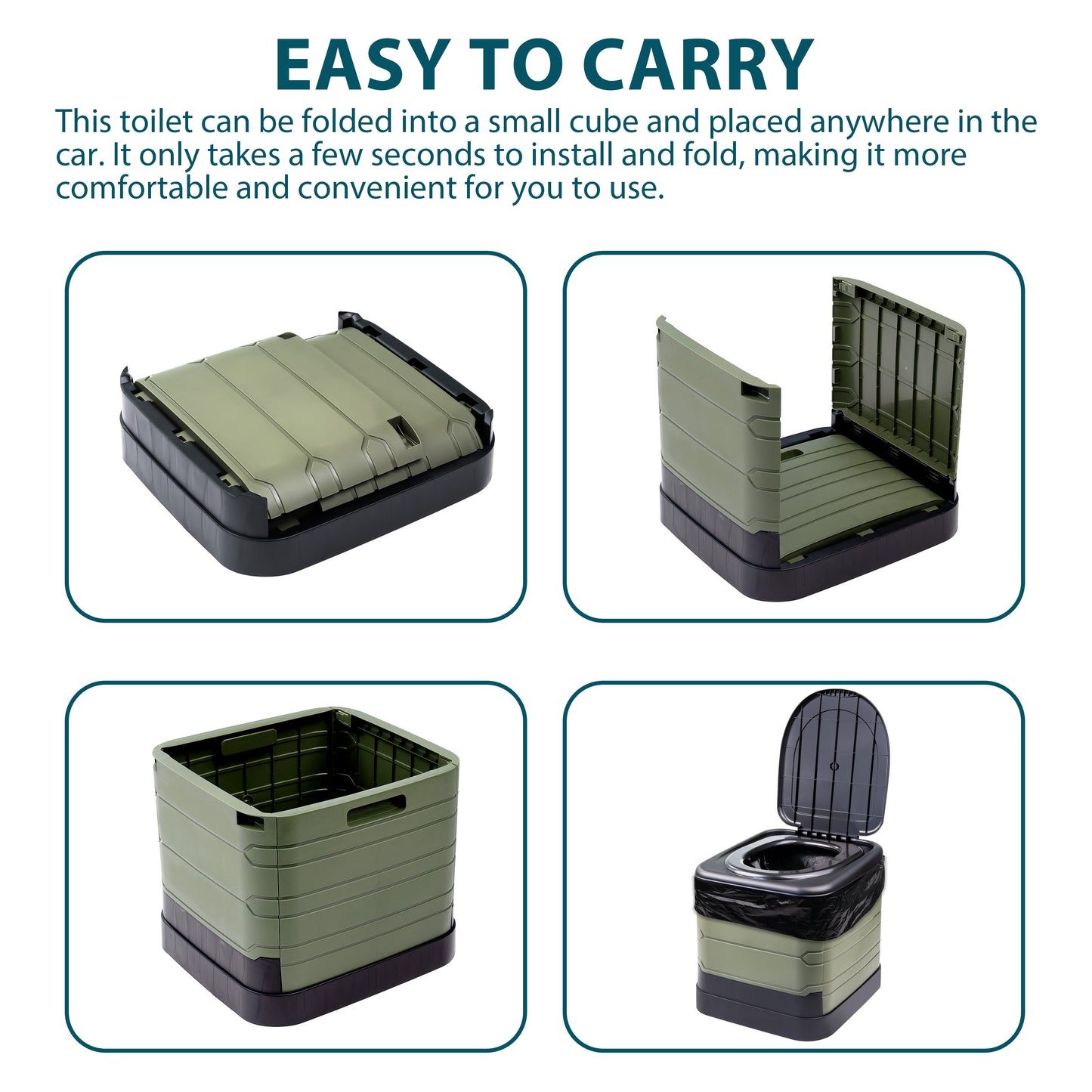 24L Portable Camping Toilet – Compact Outdoor Travel Potty Loo for Caravan, Folding Toilet, Fishing, Hiking, Festivals & Picnics – Lightweight, Easy-Clean Design