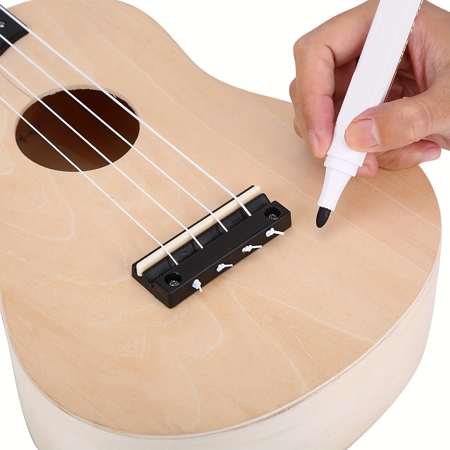 Ukulele DIY Crafting Kit, Hand Painting Painted Wood Material Small Guitar, Home Decoration, 53x 17.5x 5.5cm / 20.8x 6.8x 2.1in