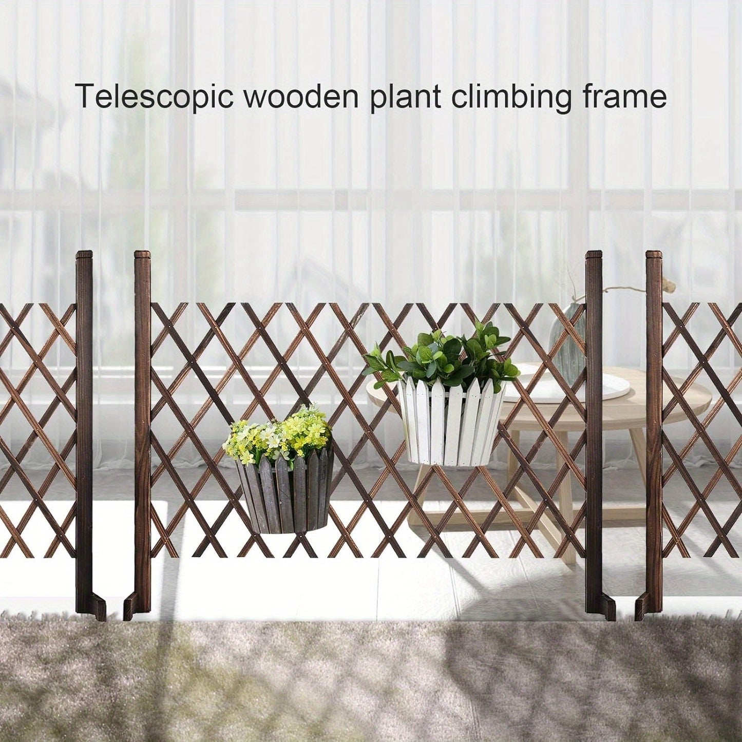 Garden Fence Gate Expanding Trellis Retractable Gate Expanding Fence Freestanding Wooden Trellis Fence Garden Screen Plant Pet Dog Safety Fence 88cm Height 26-146cm