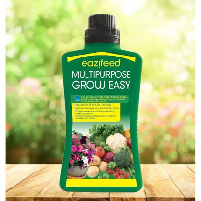2 X Multipurpose Grow Easy Plant Feed Liquid Fertiliser 500ml For Flowers Shrubs Fruits And Vegetables