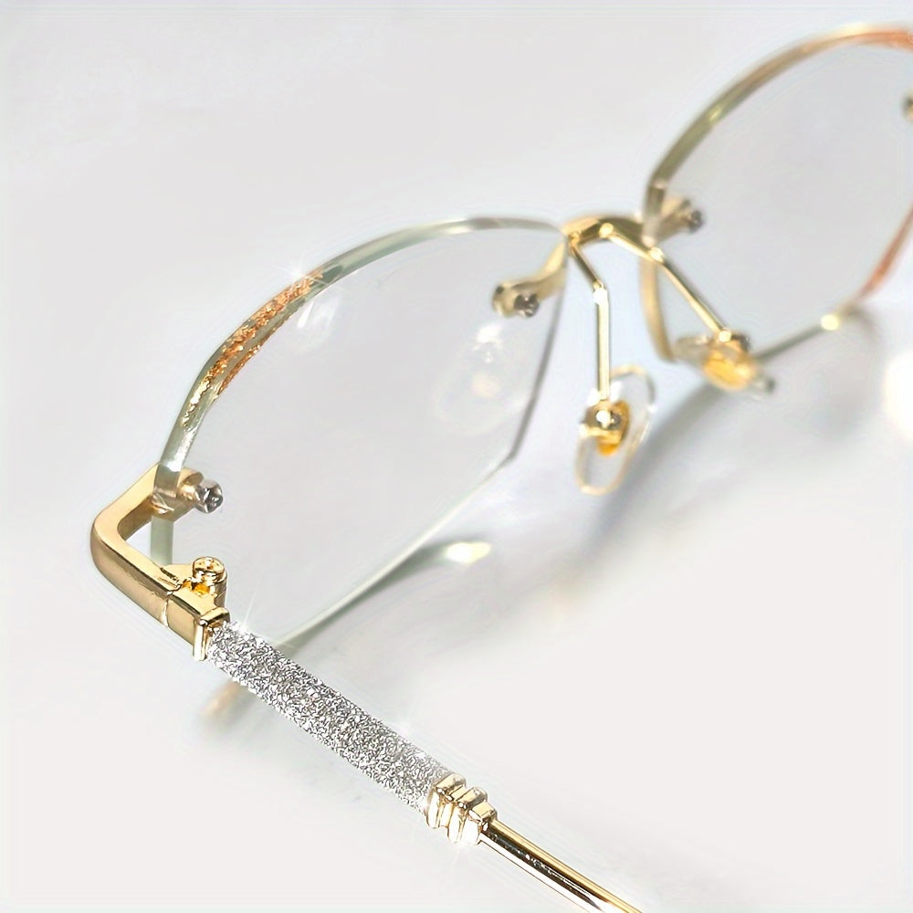 Set of 2 Stylish Rimless Reading Glasses/Sparkling Fashion Eyewear for Both Men And Women/Available in Strengths from +1.0 to +3.5