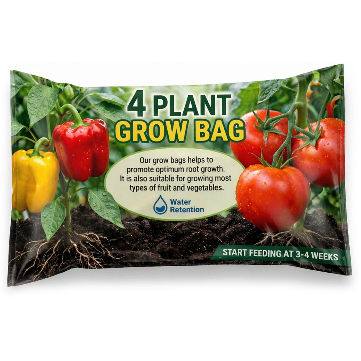 4 Plant Grow Bags With Balanced Nutrients Perfect For Vegetables & Crops Home Garden Soil Compost