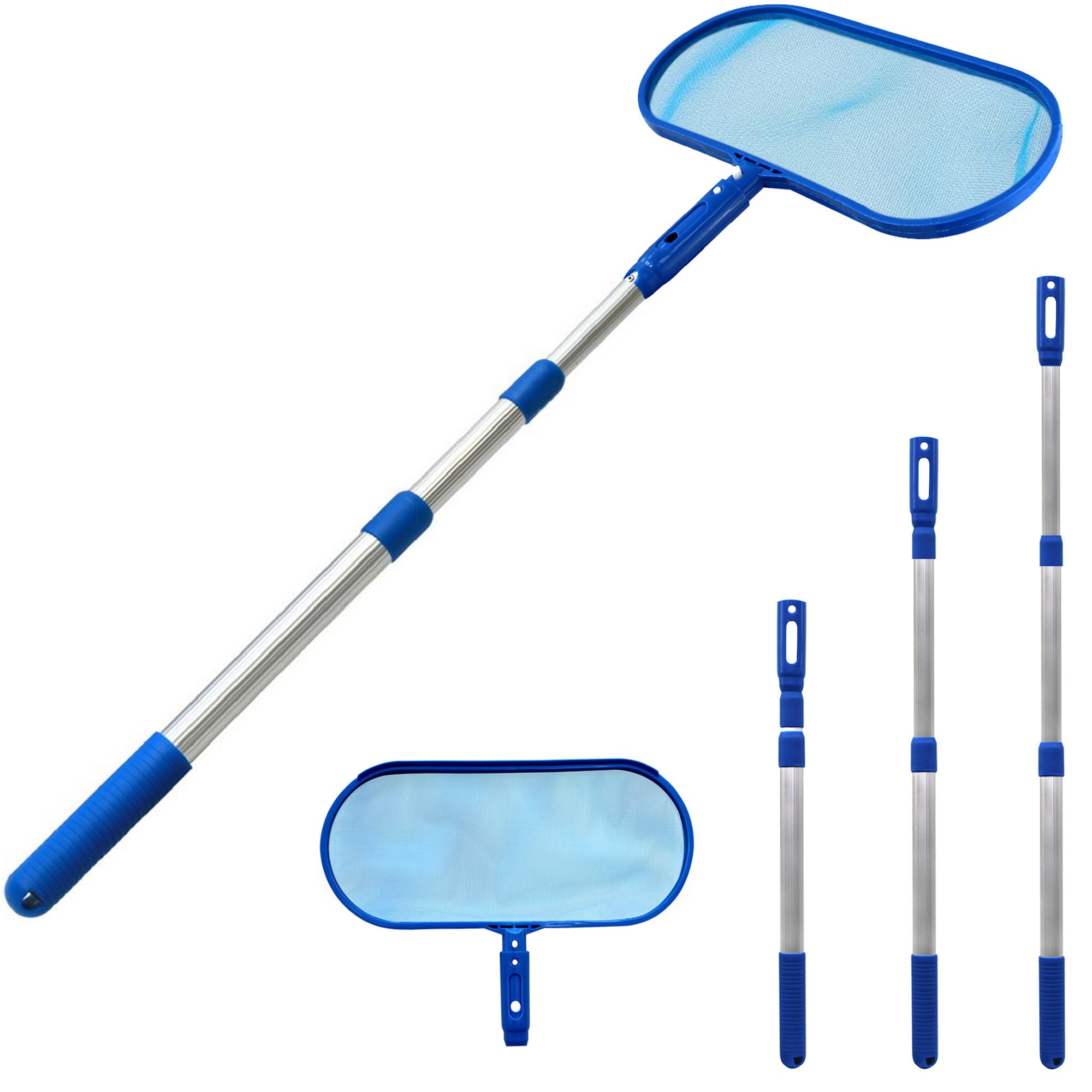 Pool Skimmer Net with Extendable Telescopic Pole – Aluminium Fine Mesh Leaf Skimmer for Swimming Pool, Pond, Spa & Fish Tank