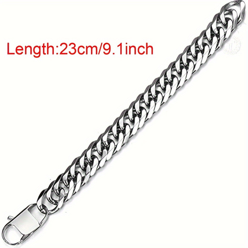 16/19/21Mm Width 316 Stainless Steel Curb Bracelet Hip Hop Party Men'S 316 Stainless Steel Bracelet Heavy Chain