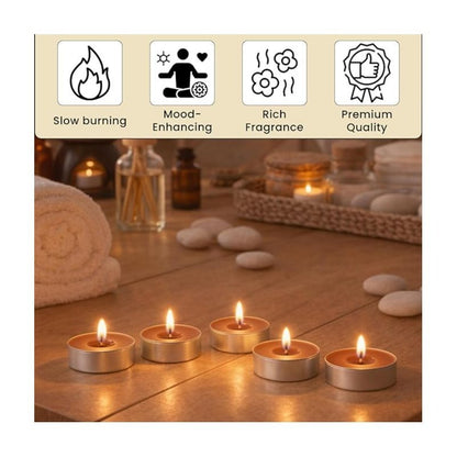 Scented Tea Lights - 8 Pack Strong Fragrance Tea Light Candles, Long Lasting Candle Tealights for Home Decor, Wax Burners & Relaxation