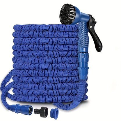 100ft Expandable Garden Hose with High-Pressure Water Gun - 3/4" Diameter, Lightweight & Durable Polyester & Polypropylene for Car Wash, Pet Bathing, Lawn Care - Green Plastic Design, US/EU Connectors, All-Season Outdoor Use, Garden Hose Expandable, Pet B