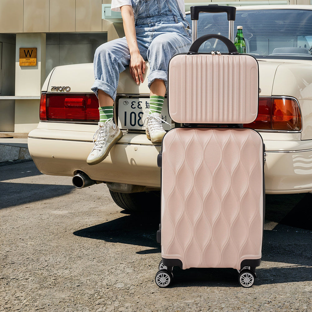 2-Piece Rolling Luggage Set, Travel Suitcase Set with Small Carry-On Case, Versatile Luggage for Daily Travel & Vacation, Sturdy Lightweight Luggage Set with 360° Wheels, Spinner Luggage Set, 20inch+14inch