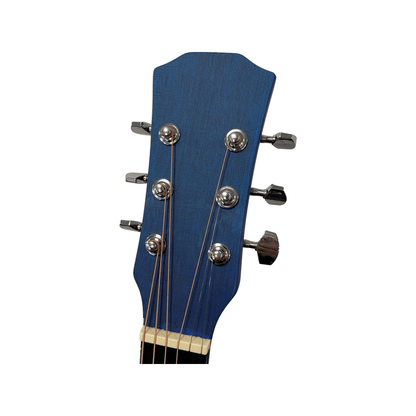 Blue Acoustic Guitar For Beginners Cutaway Hardwood Finish 38" Inch Full Size Adult Matt Finish Christmas Birthday Gift