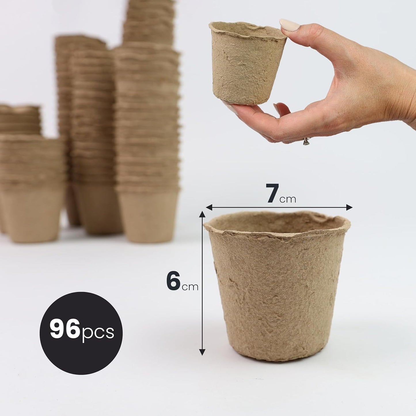 Plant Pots 96pcs 6 Cm Paper Cups Seed Pots Round Seedling Pots For Growing Vegetables, Fruit, Herb, Flower
