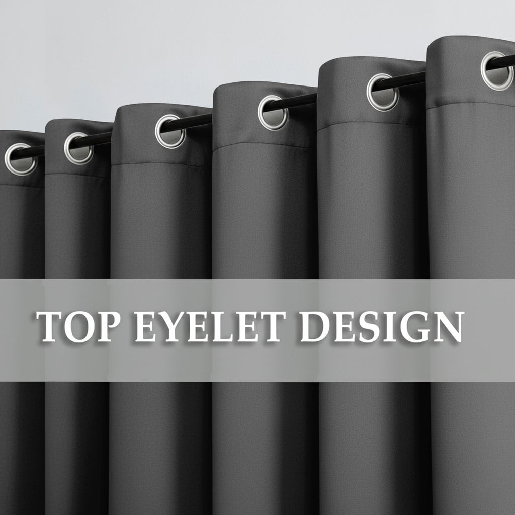 Blackout Eyelet Curtains with Matching Ties – Colour & Size Options