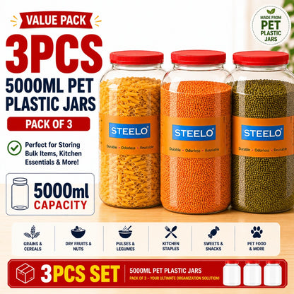 BPA-Free Plastic Jars with Lids – Transparent Round Multi-Purpose Containers, Dishwasher Safe, 50ml to 5000ml, Bulk Packs for Lotions, Creams, Cosmetics, Samples & Storage