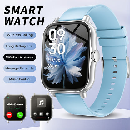 1.83-Inch Smart Watch - Unisex Fitness Tracker - Wireless Calling, Music Play, Weather Forecast - Call Alerts, App Notifications, Versatile Watch Faces - Perfect Gift for Labor Day, Back to School & Christmas - Stylish Sporty Design