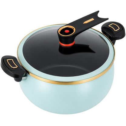 Large Capacity 8L Stew Pot with Lock Lid, Stock Pot for Braising, Soups, Stews, and Bread Baking, Induction Compatible, Oven & Stovetop Safe Kitchen Serving Essential