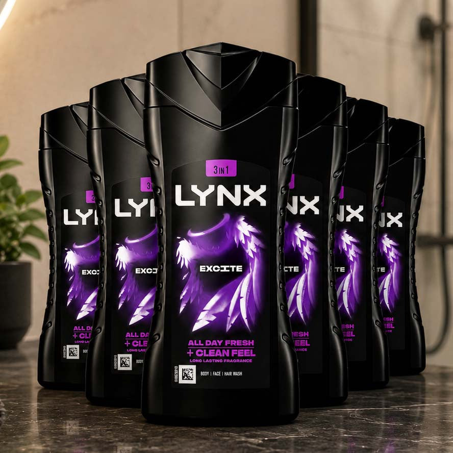 Lynx Excite Shower Gel 225ml - Pack of 6