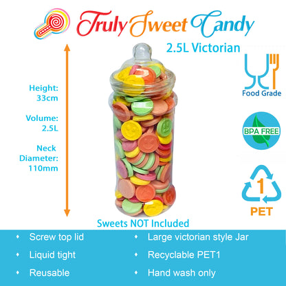7 Large Plastic Sweet Jars for Truly Sweet Candy Buffet, Sweet Table, Wedding