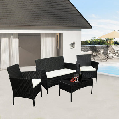 Garden Furniture Sofa Chairs Table Set Rattan Conservatory Outdoor Patio Seat Cushion With Single Armchairs With Coffee Table 6210-B Sofa
