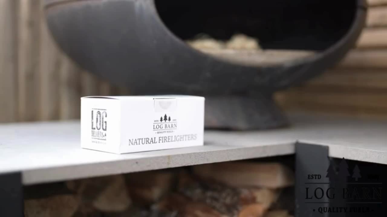 Box of 36 Wood Wool Firelighters Log Barn Natural Firelighters Fire Lighters for Wood Burners, Pizza Ovens & Open Fires. BBQ Lighters, Fire Starters for Log Burners – Genuine Log Barn Fire Wood & Eco Firelighters