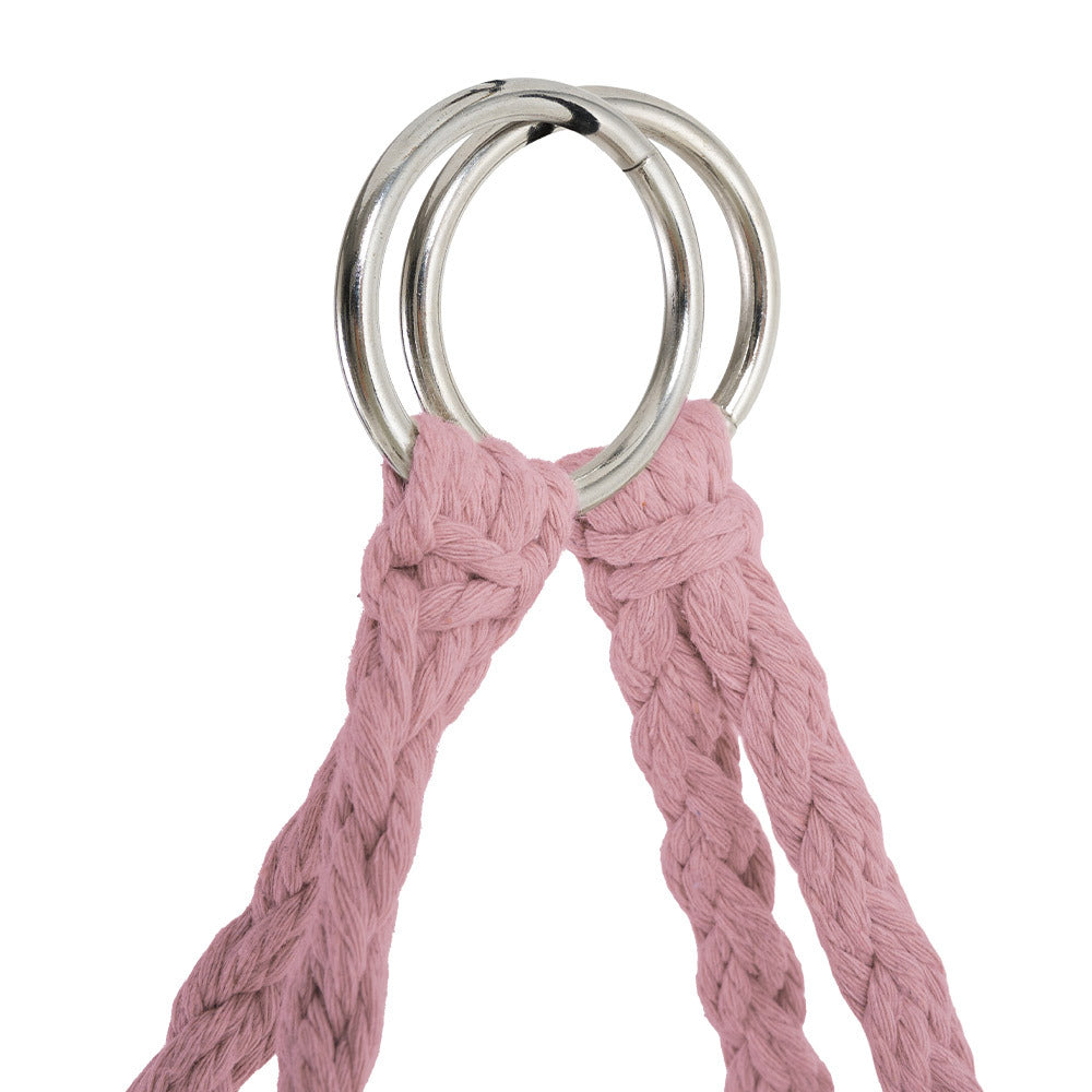 Balcony Rocking Chair, Courtyard Woven Hanging Basket, Hanging Cotton Rope Iron Ring Hanging Chair, Suitable for Indoor, Outdoor, Home, Balcony, Courtyard, Garden, Maximum Load Capacity: 200kg, Material: Iron Ring, Cotton Rope (No Include Cushion)