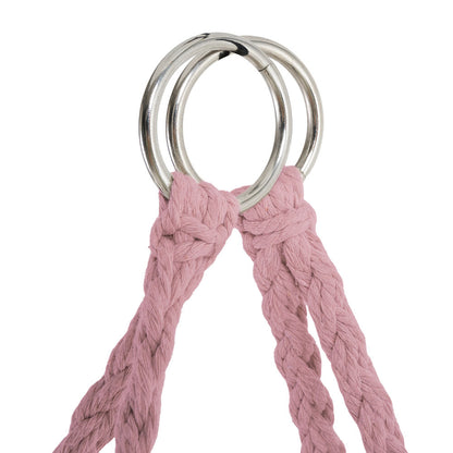 Balcony Rocking Chair, Courtyard Woven Hanging Basket, Hanging Cotton Rope Iron Ring Hanging Chair, Suitable for Indoor, Outdoor, Home, Balcony, Courtyard, Garden, Maximum Load Capacity: 200kg, Material: Iron Ring, Cotton Rope (No Include Cushion)