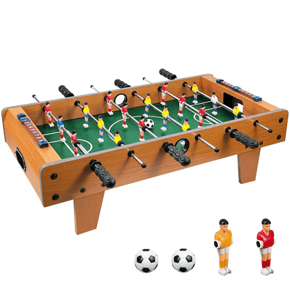 Wooden Table Football Game – Tabletop Foosball Soccer Game – Compact Table Top Football with Accessories, Fun Family Party Game & Xmas Gift Idea