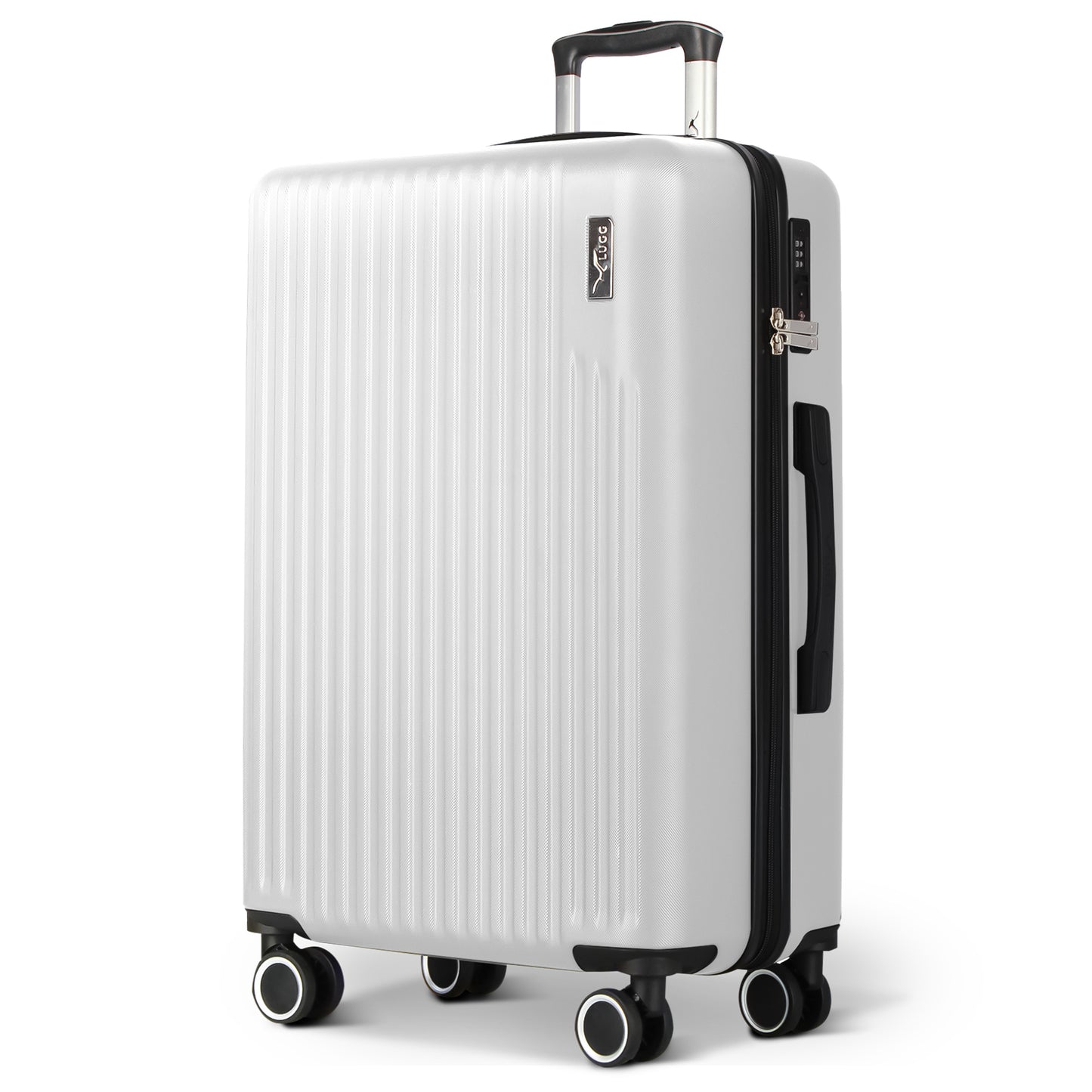 LUGG 76.5 x 50.5 x 30cm Vacay Suitcase ABS Luggage with TSA Indent Lock, Aluminium Trolley Handle, 360° Spinner Wheels, Water-Resistant & Durable Material - Airline Compatible (28inch)