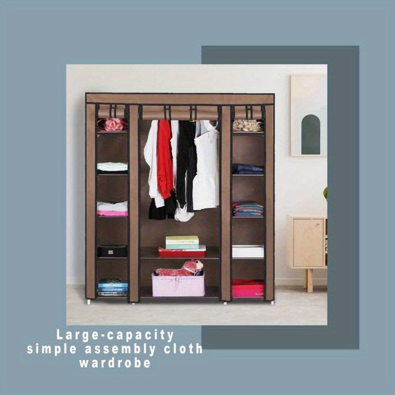 Portable Wardrobe 128x45x173cm Fabric Wardrobes for Bedroom Large Foldable Closet Storage Oranisers Portable Wardrobes for Bedroom