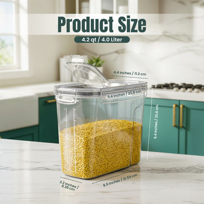 Kichly Cereal Dispenser & Storage Container for Kitchen & Pantry – Air Sealed Kitchen Organizers and Storage Box - Plastic – Dry Food Organizer