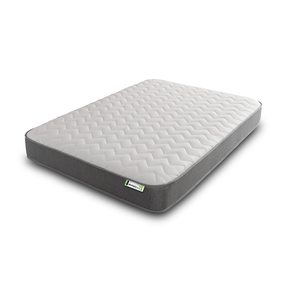 Hybrid Memory Foam Open Coil Spring Mattress 18CM Starlight Beds Zig Zag Cool-Touch Single Double King All Sizes Grey Border