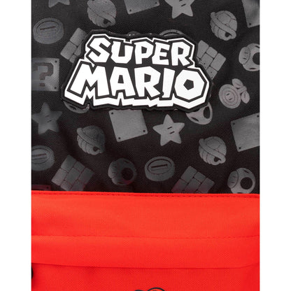 Nintendo Super Mario Backpack For Boys & Girls | Kids Toad Mushroom Black School Rucksack 16 Inch | Gamer Bag With Adjustable Straps One Size
