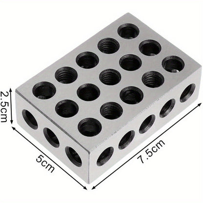 Precision 1-2-3 Clamping Blocks Set of 2 – Hardened Steel 23 Holes Metric & Imperial, 0.0001" Accuracy for Machining Milling & Workshop Setup