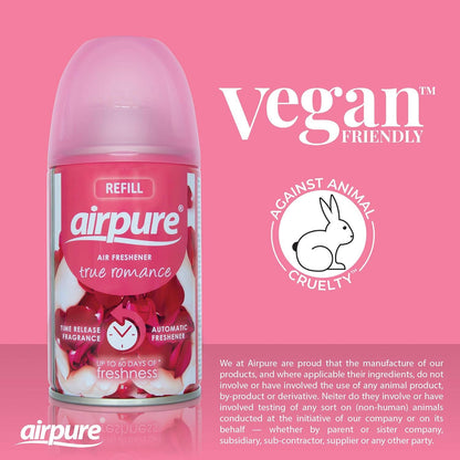 3 x Airpure True Romance Room And Fabric Spray 250ml Each Refreshing Fragrance Spray For Home And Living Spaces