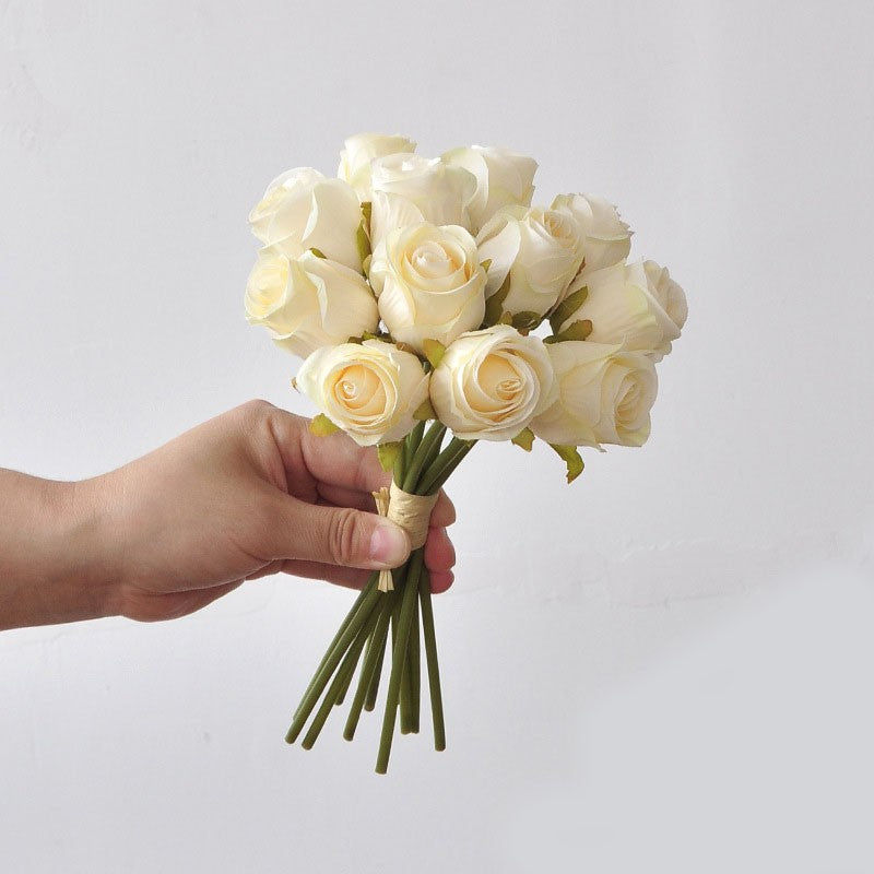 24x Artificial Single Rose Bud with Stem Flowers Fake Bouquet Wedding Party Home Decorations for Mother's Day