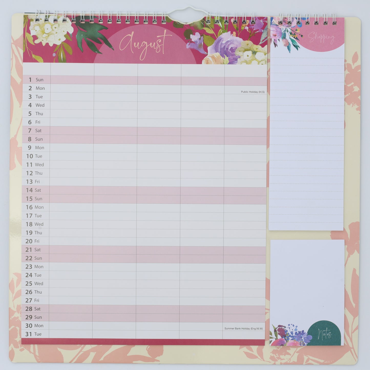 Evelay 2027 Family Planner Calendar – 5 Column Wall Organiser with Shopping List & Notepad | Large Month-to-View Schedule for Busy Homes, Kitchens & Offices