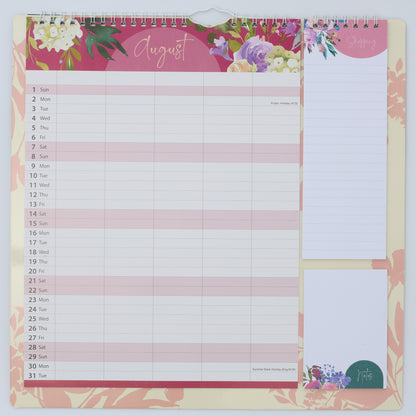 Evelay 2027 Family Planner Calendar – 5 Column Wall Organiser with Shopping List & Notepad | Large Month-to-View Schedule for Busy Homes, Kitchens & Offices