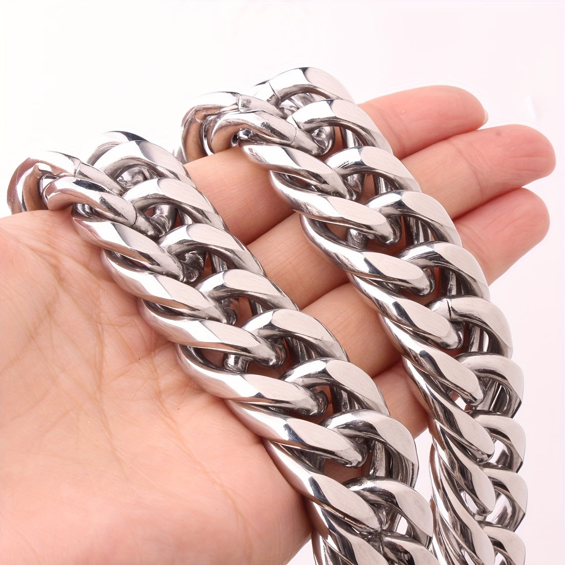 19Mm High Quality 316 316 Stainless Steel Heavy Necklace Men'S Curb Cuban Chain Necklace