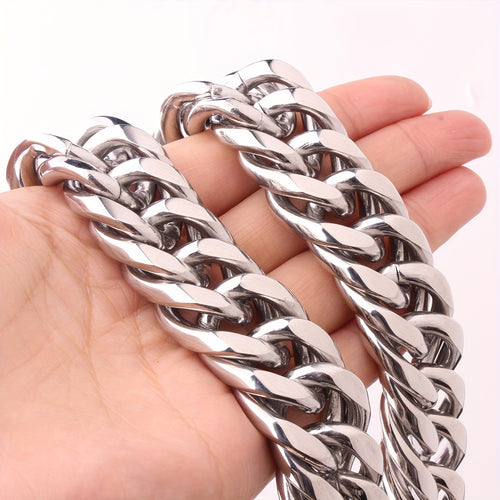 19Mm High Quality 316 316 Stainless Steel Heavy Necklace Men'S Curb Cuban Chain Necklace