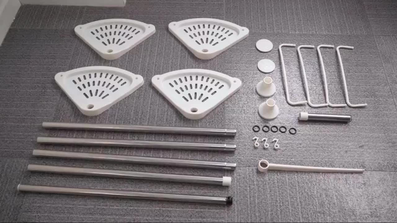 4 Tier AdjustableFloating Shelves Bathroom Organiser Corner Rack Shower Shelf Caddy Holder Bathroom Shelves Shower Corner Shelf Adjustable Shower Caddies Bathroom Organiser 120cm - 320cm