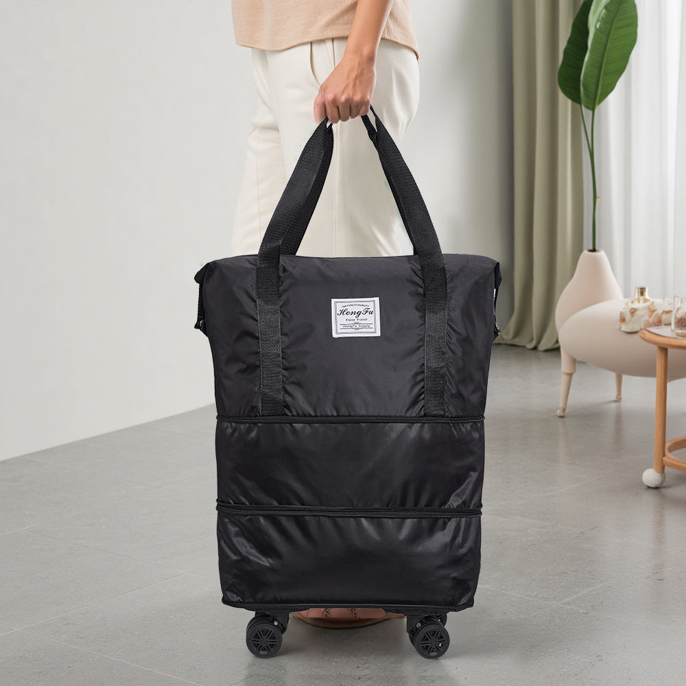 Travel Bag with Detachable Wheels, Expandable Duffel Bags for Women, Foldable Rolling Duffle Bag with Wheels, Carry on Luggage, Gift for Men Women Suitcases