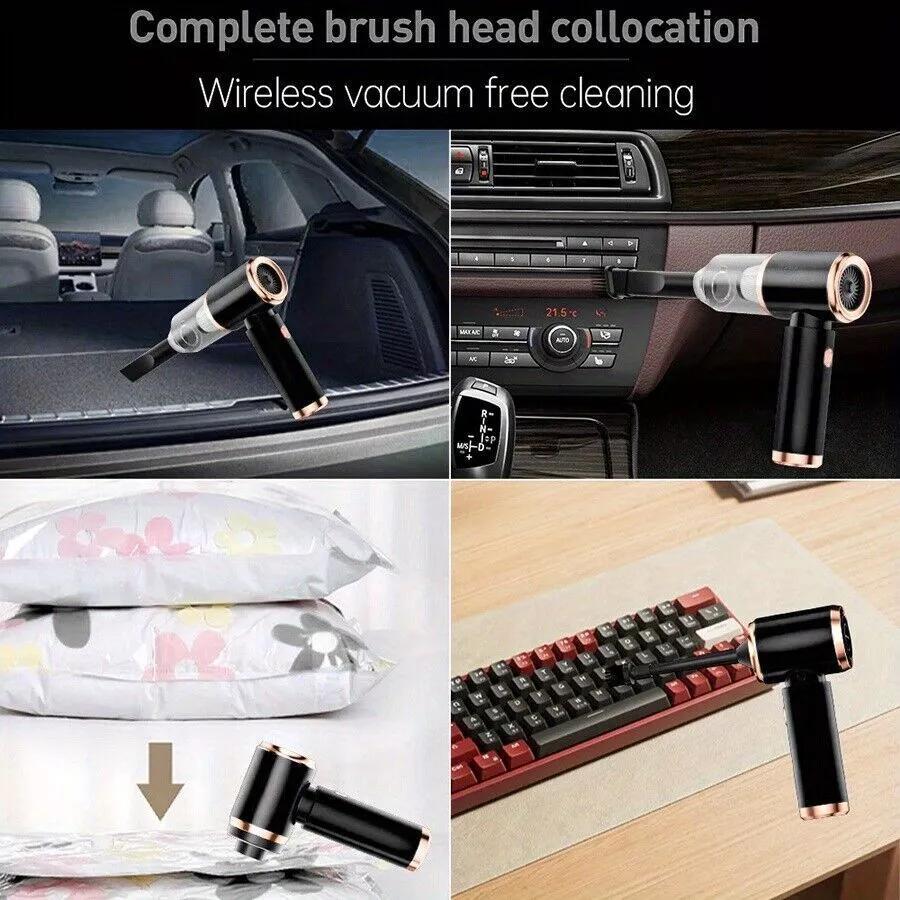 Portable Cordless Vacuum Cleaner, Mini Handheld Wireless Lightweight Air Duster Blower, Wet Dry Use Low Noise, Powerful Mutilfunctional Vacuum Cleaner for Car, Home, Kitchen, Pet Hair Cleaning